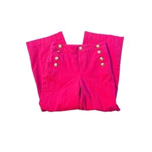 Charter Club Vibrant Pink High Waist, Wide Leg Trousers Size 4 Petite